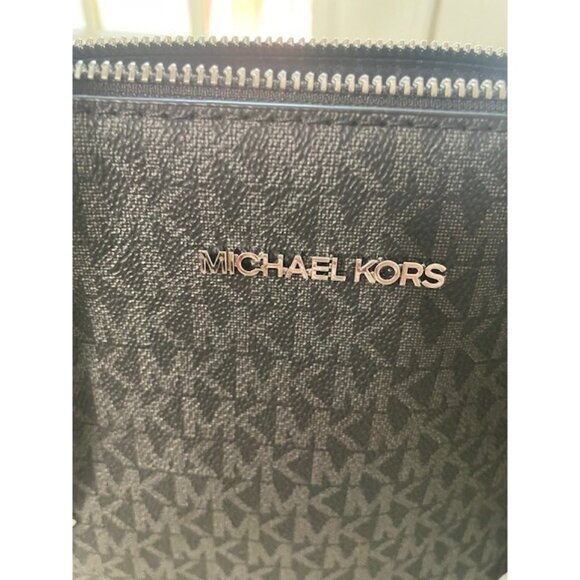 NWT Michael Kors Charlotte Black Leather Tote - Silver Hardware - Picture 3 of 12